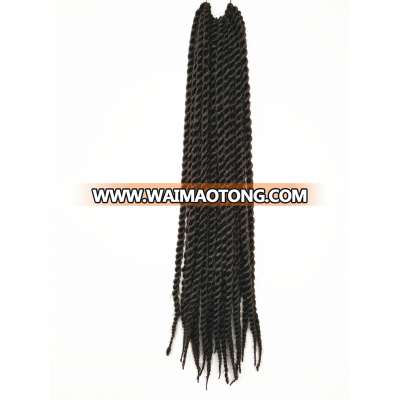 24 Inch Synthetic Hair Kanekalon Twist Braiding Hair Extensions 22strands/Piece #1 Flame Resistant Crochet Hair Braids